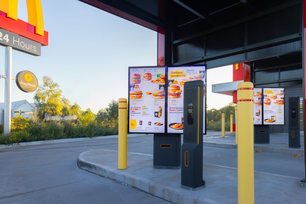 MacDonald ANZ using the digital signage software called Switchboard created by Coates Group for their drive thru solutions.